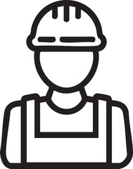 Construction Worker Outline Icon Vector