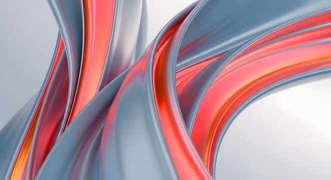 Dynamic abstract waves with red and blue flowing liquid shapes wallpaper