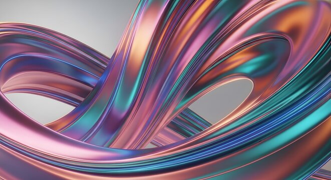 Iridescent holographic fluid wave vibrant abstract design background wallpaper