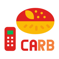 Carbohydrate counting device and food icon for diet management