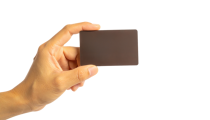 Hand Holding a Dark Credit Card with Blank Space for Text