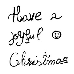 Holidays handwritten text message for Christmas and new year