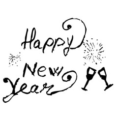 Holidays handwritten text message for Christmas and new year