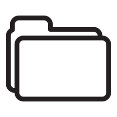 black-and-white folder icons with varied designs and perspectives, suitable for representing file directories, storage systems, or organizational structures in digital interfaces
