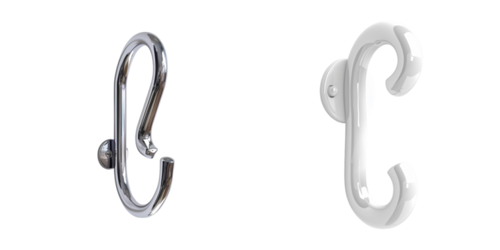 Comparative Analysis of Two Distinct Wall Mounted Hooks in Isolated