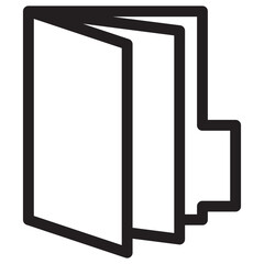 black-and-white folder icons with varied designs and perspectives, suitable for representing file directories, storage systems, or organizational structures in digital interfaces