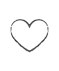 Distressed Brush Stroke Outline Heart Symbol