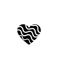 Black Heart Shape With Wavy Pattern