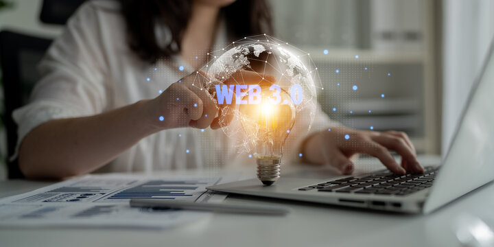 The network architecture of the global Web 3.0. A concept of a worldwide, interconnected, and decentralized digital infrastructure for the future. Motif - Powered by Adobe