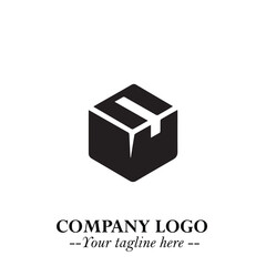 Box Moving Fast Symbol in Black on the White Background with Dynamic Delivery Design