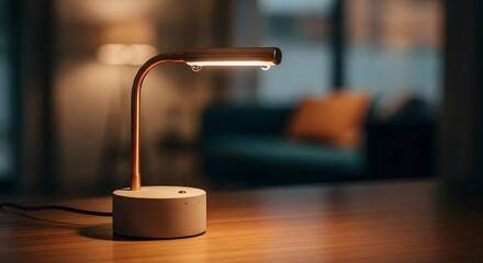 Stylish Desk Lamp with Soft Warm Light in Modern Interior