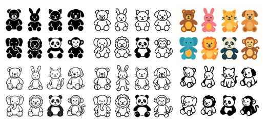 Obraz premium Variety of cartoon animal characters