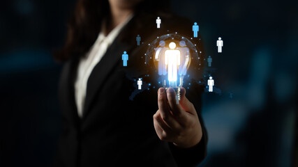 A concept of global leadership and network influence. A central team or individual connects with a professional network distributed across the world map, representing worldwide reach. Fermion