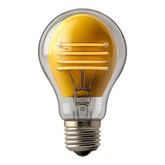 Bright yellow light bulb representing innovation and new ideas