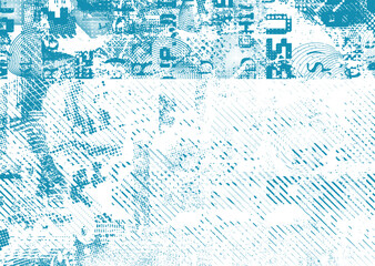 Transparent grunge overlay vector texture with fragmented geometric texture, halftone noise, and abstract crosshatch pattern for modern background. Cutout , united and excluded texture for design.