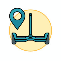 This graphic features a map marker combined with a cleaning tool, symbolizing location-based cleaning services, emphasizing convenience and accessibility in daily tasks.