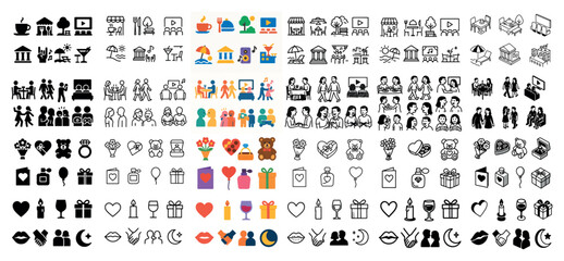 Diverse icon collection for communication and leisure