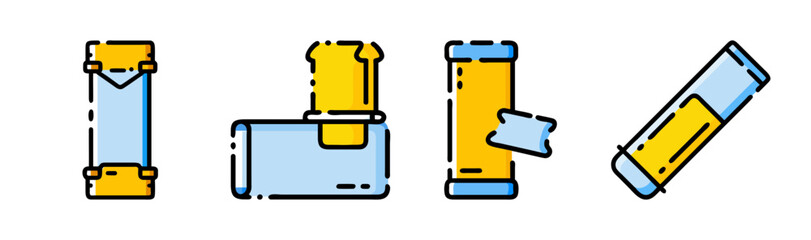 Fototapeta premium Set of four simple vector illustrations of glue sticks