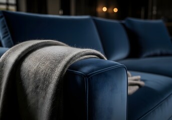 Macro shot of a velvet modular sofa texture