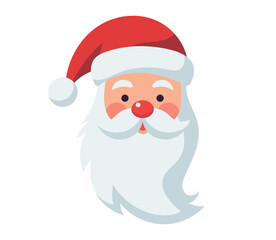Cute santa claus head, flat design. Vector illustration.