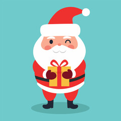 Cute santa claus head, flat design. Vector illustration.