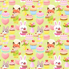 Obraz premium Valentine Sweet Bakery Seamless