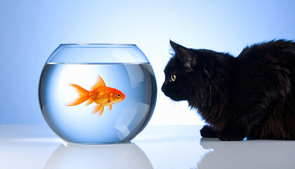 Cat and Goldfish: Curiosity