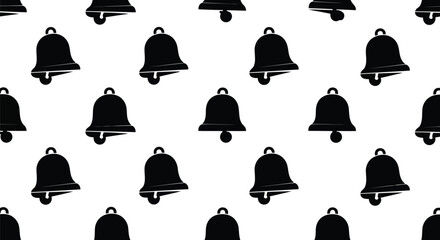 Hand drawn bell pattern vintage christmas ornament festive holiday background seamless vector graphic