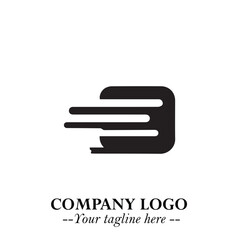 Box Moving Fast Symbol in Black on the White Background with Dynamic Delivery Design