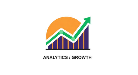 Data Analytics Growth Chart with Bar Graph, Line Arrow, and Rising Sun for Business Strategy, 4K image 
