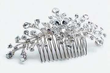 Fototapeta premium Shining hair accessory : A close-up view of a sparkly hair accessory, it adds the elegance to any hairstyle, showcasing intricate design and reflective surface.