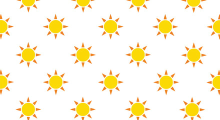 Seamless pattern of cartoon suns bright yellow summer icons cheerful weather background