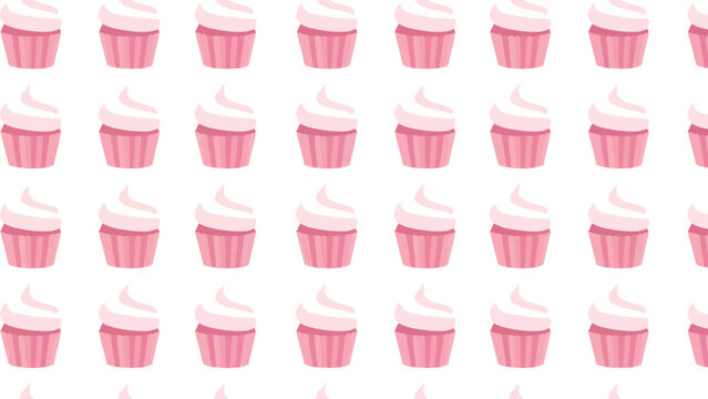 Sweet pink cupcake dessert seamless pattern vector background bakery celebration birthday food print.