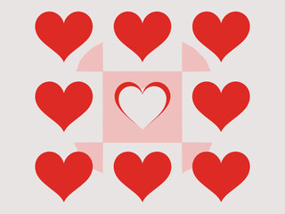 A beautiful arrangement of heart shapes creates a visual representation of love and connection, ideal for Valentine's Day, romance, or expressive themes in design work.