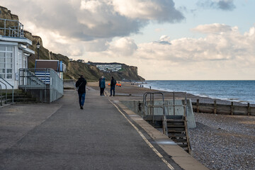The promenade along the beach in the seaside town of Cromer on the North Norfolk Coast