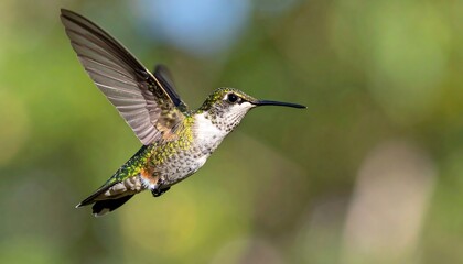 Fototapeta premium Hummingbird in Flight, Nature, Wildlife, Beautiful, Bird.
