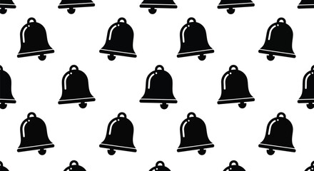 Black bell pattern illustration vintage christmas icon retro holiday design festive background graphic