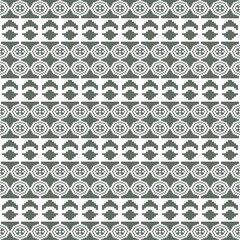 A pixel graphic featuring circular and stair-like shapes arranged in horizontal rows in gray and white tones, creating a geometric feel reminiscent of digital woven fabric.