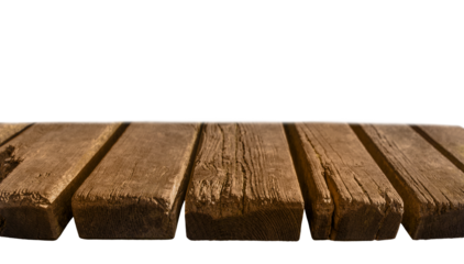 Old Wooden Table Planks Isolated on Transparent Background