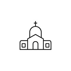 Church Vector Icon Building Religion Place Illustration