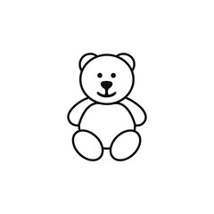 Teddy Bear Vector Icon Toy Plush Illustration