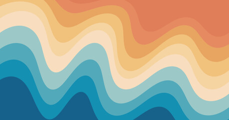 This vibrant, colorful abstract background features smooth wavy lines in warm and cool tones, perfect for various digital and print applications.