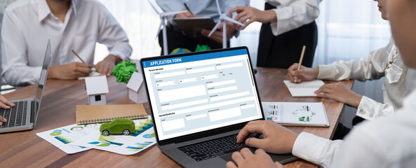 Online application form for brisk registration on the internet website