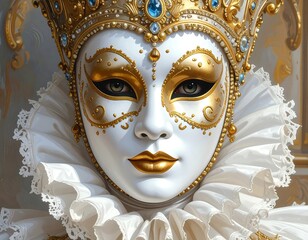 Venetian Carnival Mask Closeup Detail.