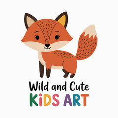 This adorable illustration of a cartoon fox captures the playful spirit and whimsical charm, making it perfect for children's art projects and educational materials.