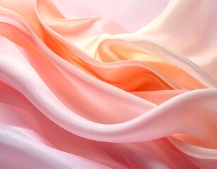 Soft Peachy Silk Fabric Texture Closeup.