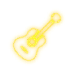 Yellow Guitar Silhouette with Simple Headstock for Music Tutorials, Social Posts, and Modern Interface Icons
