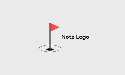 A chic logo design showcasing a note flag, simplified yet recognizable, ideal for branding applications that aim to capture attention and convey meaning effectively.