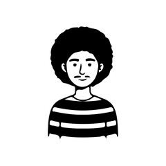 Minimalist line art portrait collection of diverse men and women avatars in black and white style