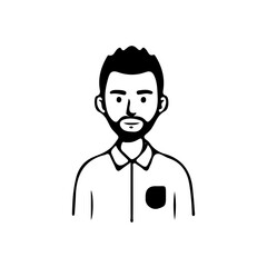 Minimalist line art portrait collection of diverse men and women avatars in black and white style